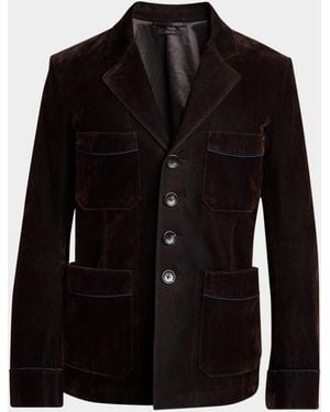 Tom Ford Apos;S Flocked Cotton Blend Patch Pocket Blazer - Black