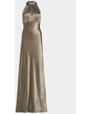 Saloni Michelle High-Neck Gown - Natural