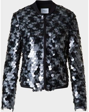 Akris Punto Dot Sequined Bomber Jacket - Black