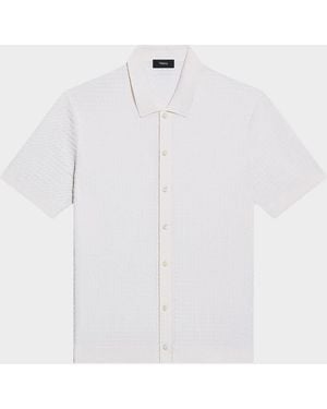 Theory Apos;S Cairn Cotton Waffle-Knit Shirt - White