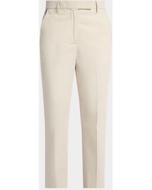 Thom Browne Grosgrain-Stripe Relaxed-Leg Ankle Pants - Natural