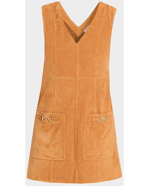 Ulla Johnson Sloane Suede Mini Dress - Orange
