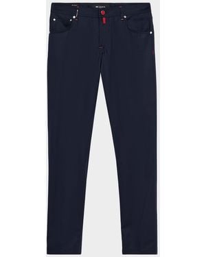 Kiton Wool Five-Pocket Pants - Blue