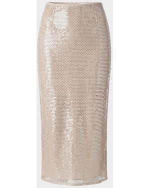 Toccin Leilani Sequined Pencil Skirt - Natural