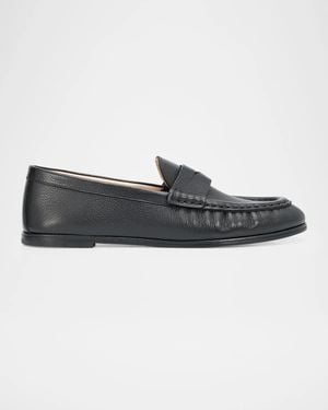 Stuart Weitzman Spencer Leather Penny Loafers - Black