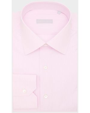 Stefano Ricci Cotton Multi-Stripe Point Collar Dress Shirt - Pink