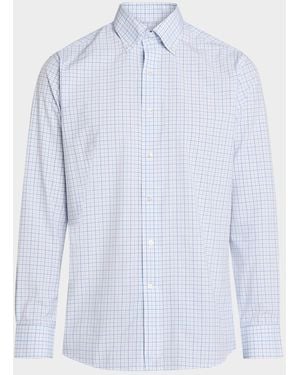 Peter Millar Apos;S Crown Crafted Canal Performance Poplin Sport Shirt - Blue