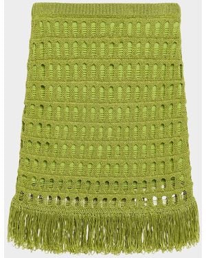 A.L.C. Tetai Open-Knit Fringe Skirt - Green