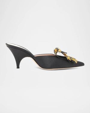 Gianvito Rossi 70Mm Crepe Satin Stretch Mules - Brown