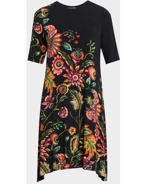 Johnny Was The Janie Floral-Print Favorite Swing Dress - Black