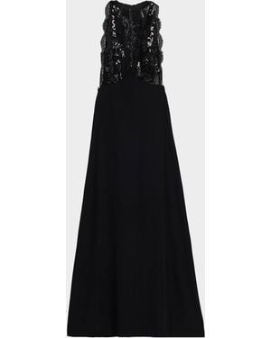 Ramy Brook Chantal Sequined Plunging Cutout Gown - Black