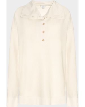 Malo Piqu Virgin Wool-Silk Sweater - Natural