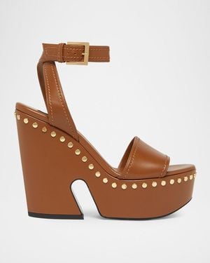 Givenchy 95Mm Platform Leather Clog Sandals - Brown