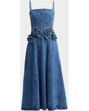 AKNVAS Eryn Denim Midi Dress - Blue