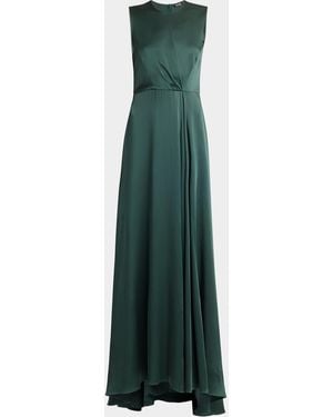 Kiton Satin Scarf Gown - Green