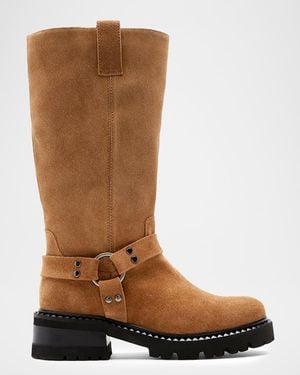 La Canadienne Chad Suede Lug Sole Knee-High Boots - Brown