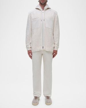 Jonathan Simkhai Ivan Textured Hooded Overshirt - Gray