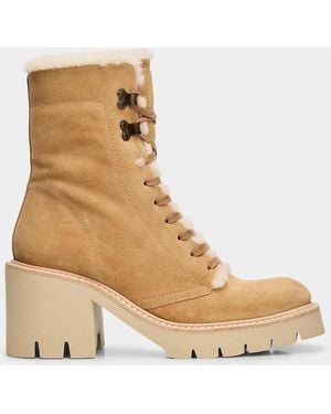 Pedro Garcia Zineta 65Mm Shearling-Lined Leather Boots - Natural