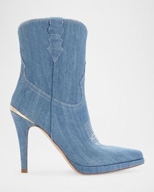 Partow 95Mm Camila Western Ankle Boots - Blue