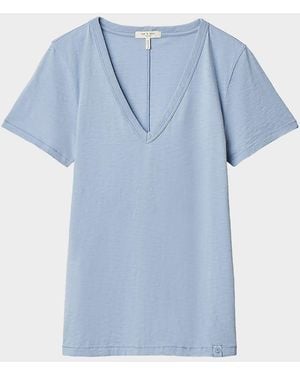 Rag & Bone The Slub Vee T-Shirt - Blue