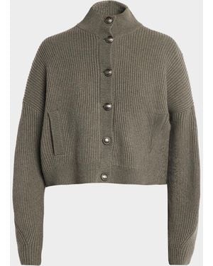 Brunello Cucinelli Cashmere-Blend Timeless Buttoned Sweater - Green