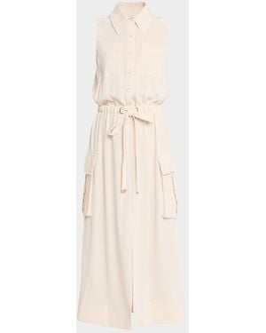 Ramy Brook Payton Belted Midi Shirtdress - Natural