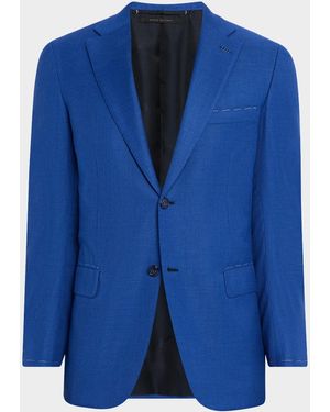 Brioni Wool Tailored-Fit Single-Breasted Blazer - Blue