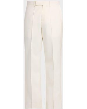 McQueen Apos;S Wool Pintuck-Pleated Wide-Leg Pants - White