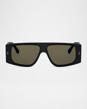 Fendi Apos;S Ff Squared Acetate Rectangle Sunglasses - Multicolor