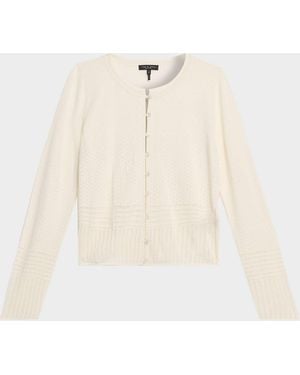 Rag & Bone Michelle Scalloped Pointelle-Knit Cardigan - White