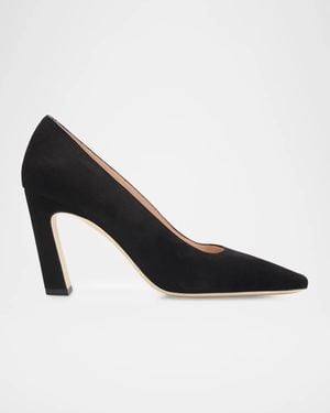 Stuart Weitzman 85Mm Stassi Satin Pumps - Black
