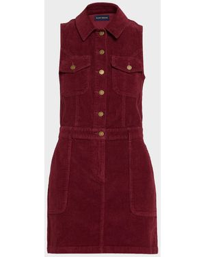 Ramy Brook Peyton Stretch-Cotton Corduroy Mini Shirtdress - Red