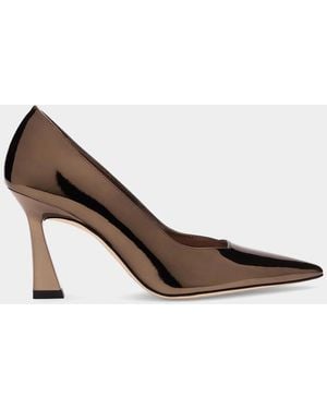 Stuart Weitzman 85Mm Vinnie Metallic Leather Pumps - Brown