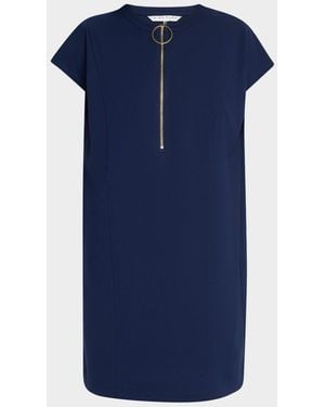 Trina Turk Doubles Zip-Front Mini Shift Dress - Blue