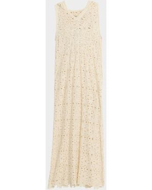 JBQ Lainey Hooded Crochet Maxi Dress - Natural