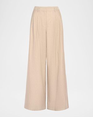 Twp Avery Linen-Blend Wide-Leg Pants - Natural