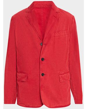 Ferragamo Apos;S Cotton And Silk Single-Breasted Blazer - Red