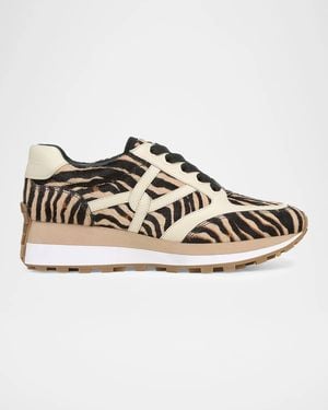 Veronica Beard Valentina Zebra Calf Hair Retro Sneakers - Multicolor