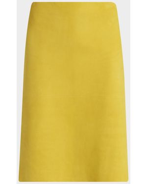 Ferragamo Leather Pencil Skirt - Yellow