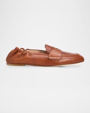 Stuart Weitzman Bryant Leather Penny Loafers - Brown