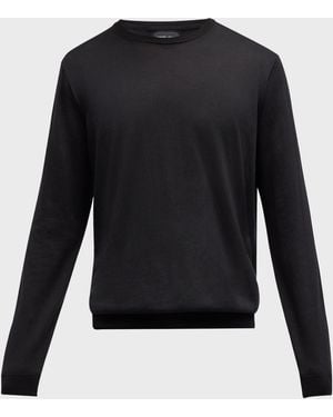 Giorgio Armani Apos;S Slim Wool Crewneck Sweater - Black