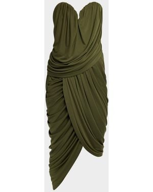 Et Ochs Spencer Strapless Sweetheart Ruched Midi Dress - Green