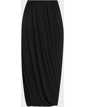 Cinq À Sept Calden Draped Midi Skirt - Black