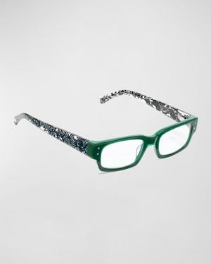 Eyebobs Peckerhead Rectangle Acetate Reader Glasses - Metallic