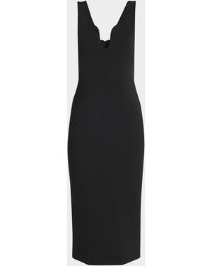 Giorgio Armani Stretch Jersey Body-Con Midi Dress - Black