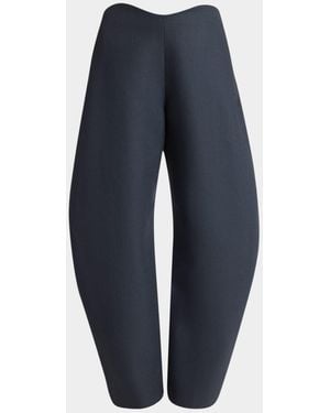 Alaïa Barrel-Leg Wool Pants - Blue