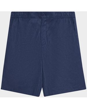 Bugatchi Apos;S Aerolinen Drawstring Shorts - Blue