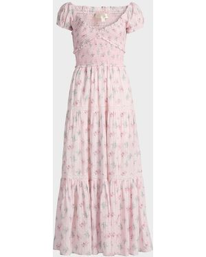 LoveShackFancy Amandla Cotton Maxi Dress - Pink