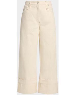 Simone Rocha Straight-Leg Cuffed Ankle Jeans - Natural