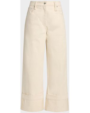 Simone Rocha Straight-Leg Cuffed Ankle Jeans - Natural